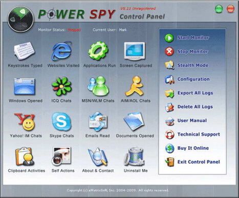 计算机记录监视软件PowerSpy
