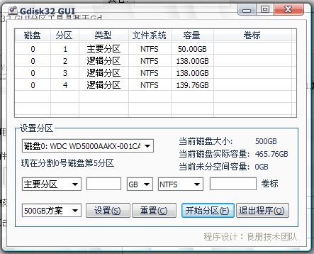 硬盘分区Gdisk32GUI