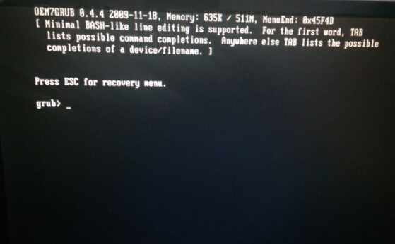 重装win7系统出现oem7grub黑屏怎么办