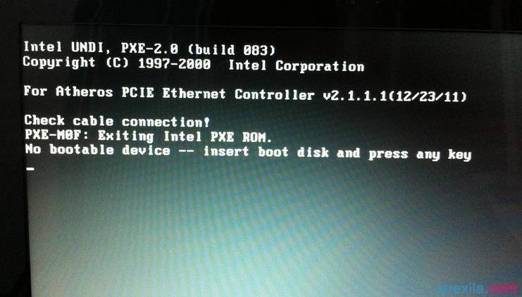 xp系统开机出现no bootable device